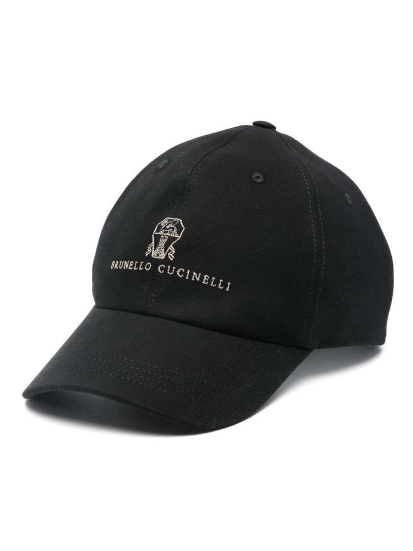 Brunello Cucinelli Logo Suede Baseball Cap In Black