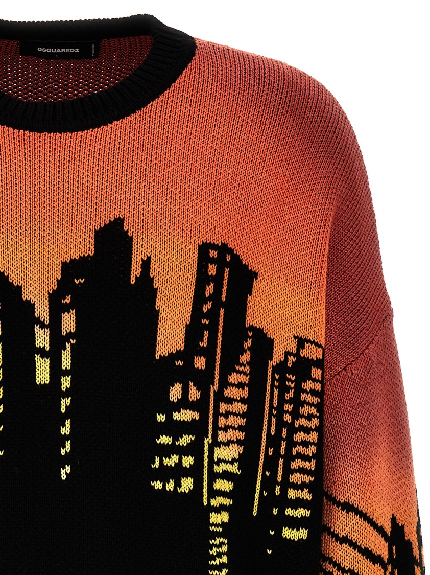 Dsquared2 Intarsia Sweater Sweaters And Cardigans Multicolor In Multi