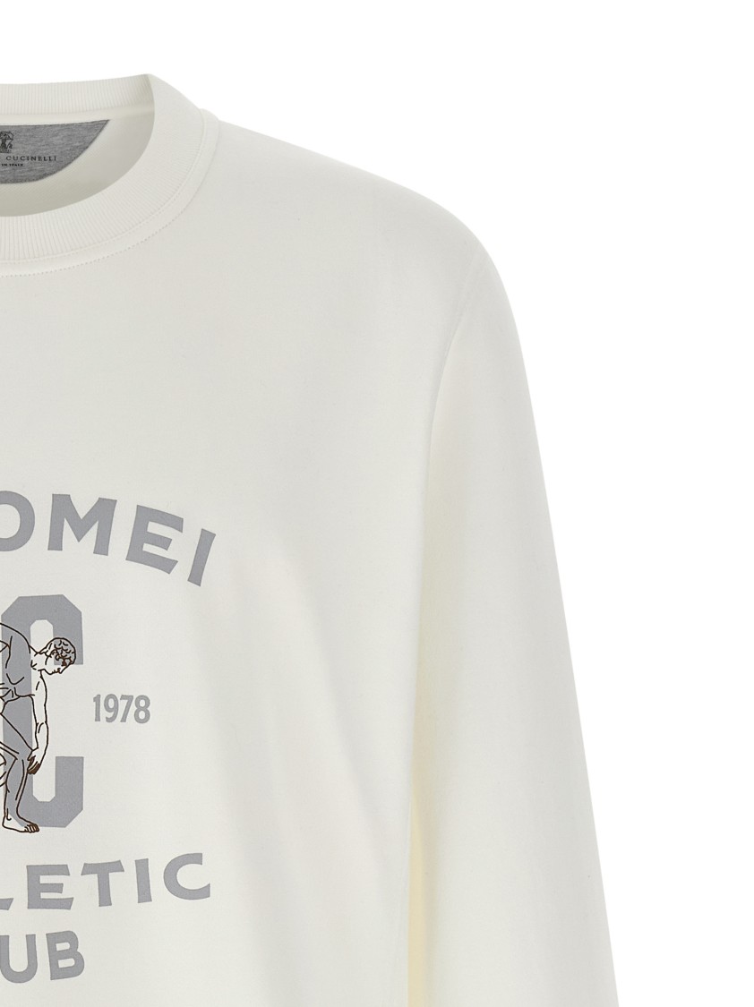 Brunello Cucinelli Maxi Print Sweatshirt In White