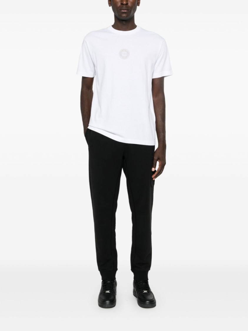 Shop Stone Island Streamlined Black Trousers
