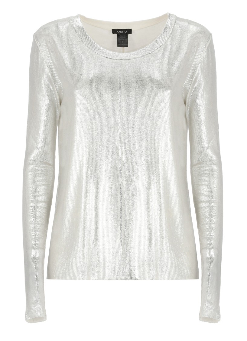 Avant Toi Sweater With Lurex Details In White