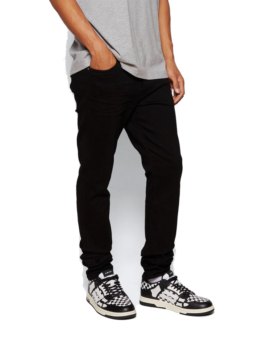 Amiri Checkered Skel Top Low Sneakers In Black