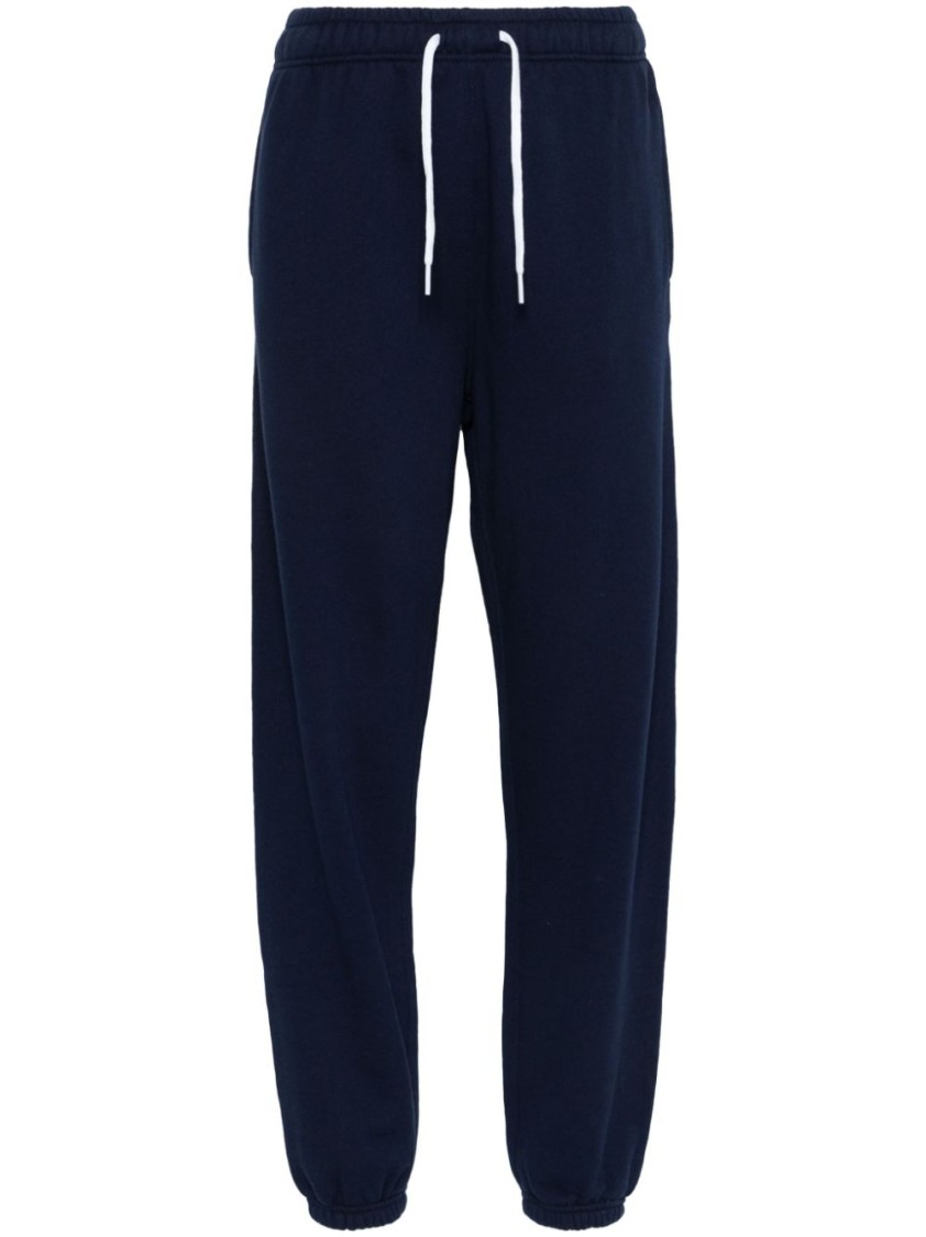Shop Polo Ralph Lauren Relaxed-fit Blue Trousers With Tapered Cuffs