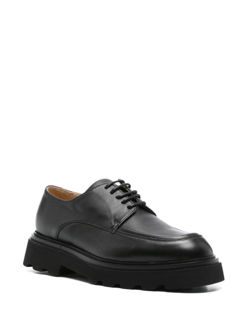 フラットシューズ Doucal's Black Leather Loafers With Durable Rubber Sole Doucal's Black Leather Loafers With Durable Rubber Sole