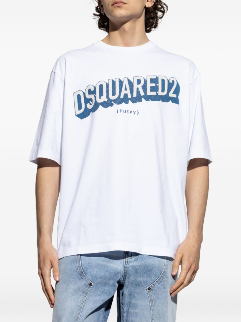 Dsquared2 Graphic Logo Oversized T-shirt In White