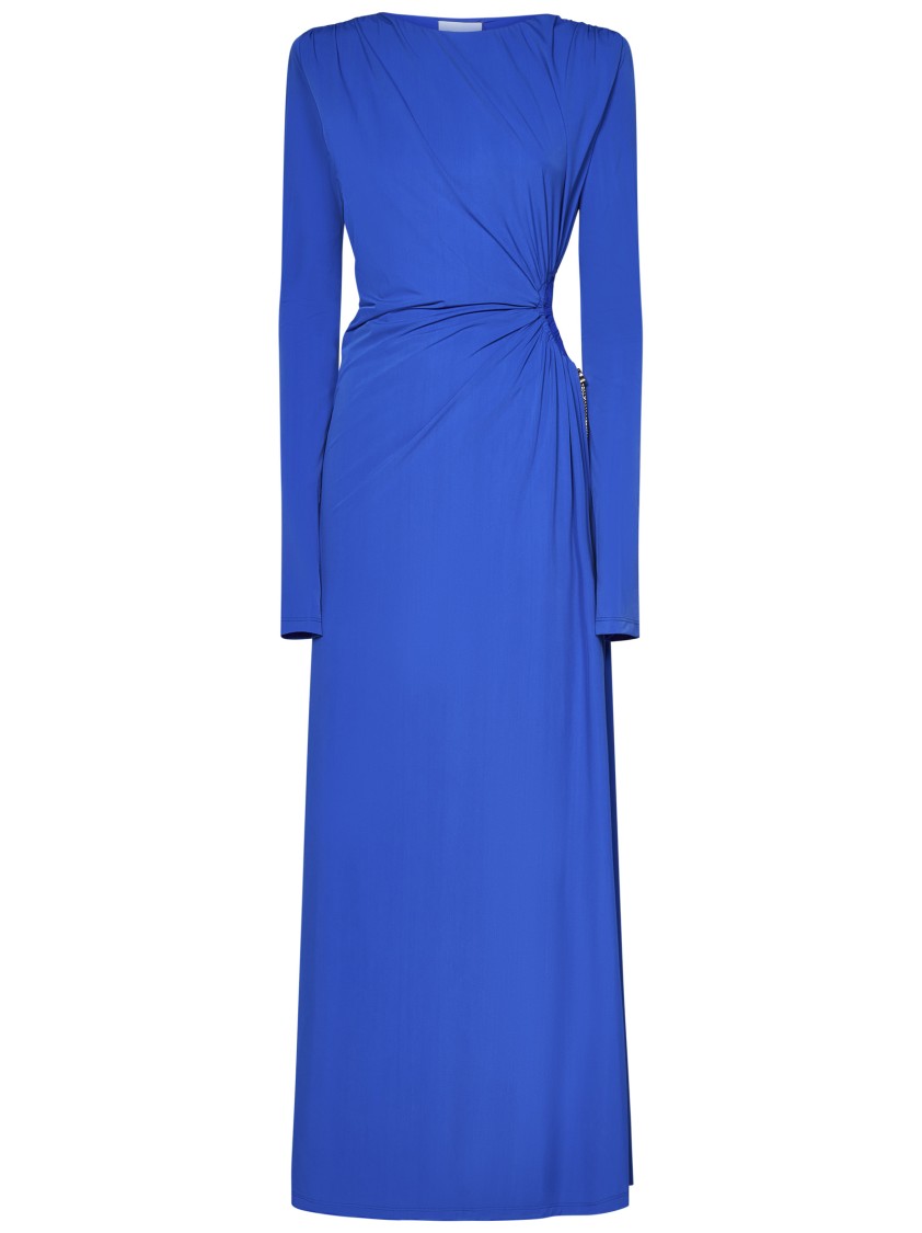 Danamè Navy Blue Stretch Jersey Maxi Dress