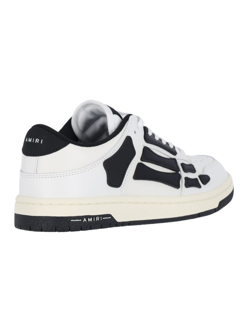 Amiri Skel Top Low Black And White Sneakers With Logo Patch On Thetongue And Contrasting Details On The Si In White