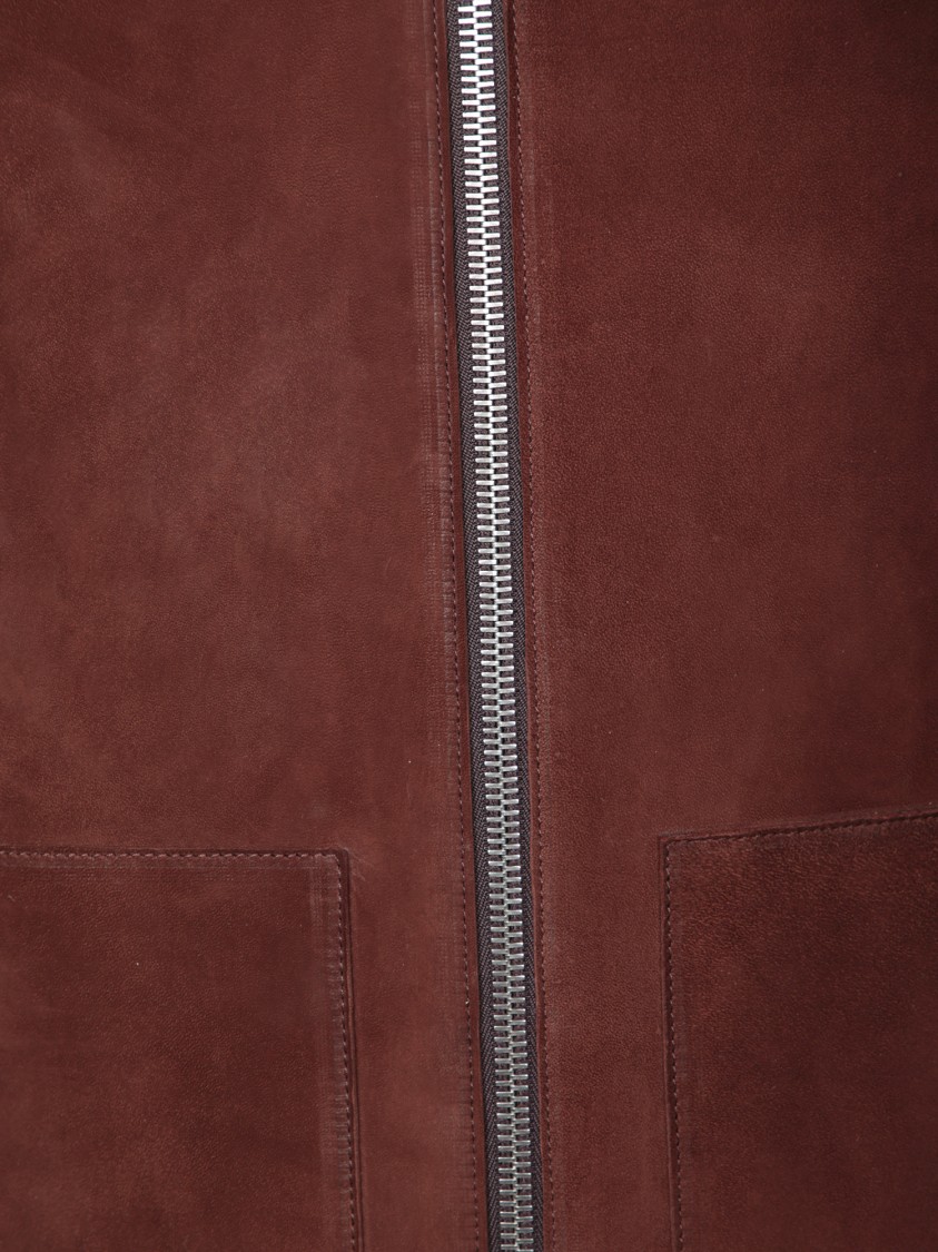 Shop Paul Smith Brown Suede Jacket With Classic Collar And Silk Lining