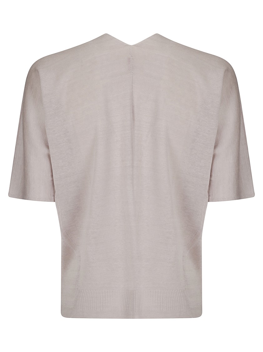 Hira Short Sleeve Cardigan Without Closure In Gray