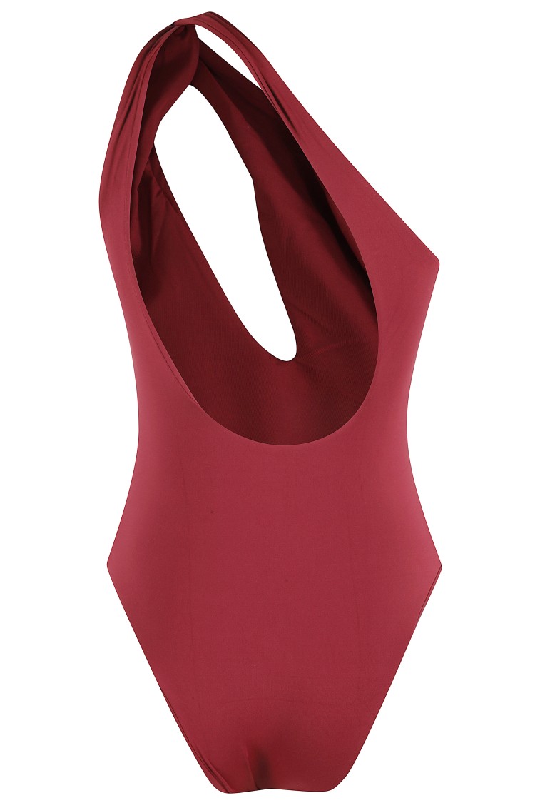 FEDERICA TOSI FEDERICA TOSI BORDEAUX MONOSPALLA SWIMSUIT WITH KNOT DETAIL