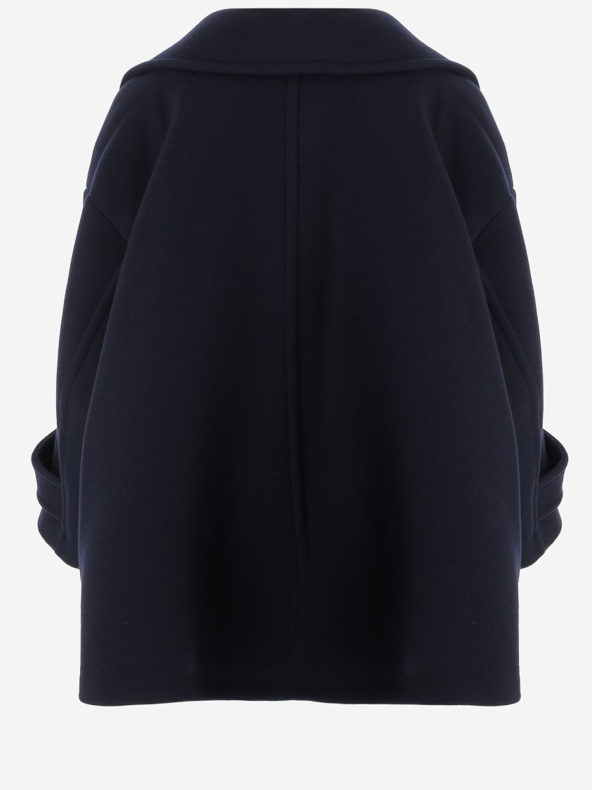 Chloé Oversize Double-breasted Wool Coat In Black