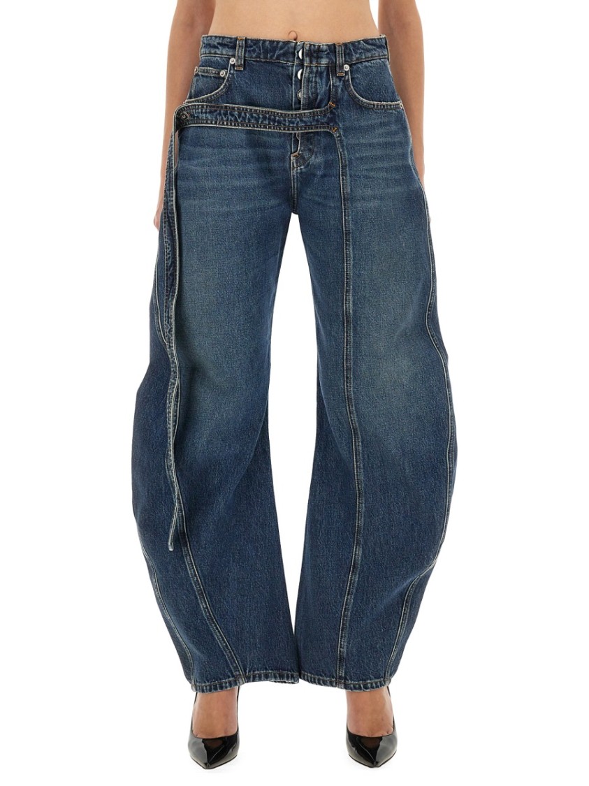 Jean Paul Gaultier Relaxed-fit Low-rise Jeans With Unique Side Zipper In Blue