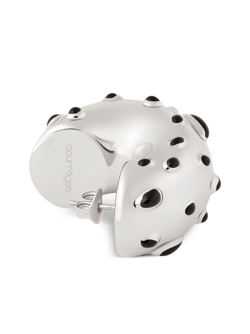 Shop Courrèges Sculptural Silver Brass Earrings