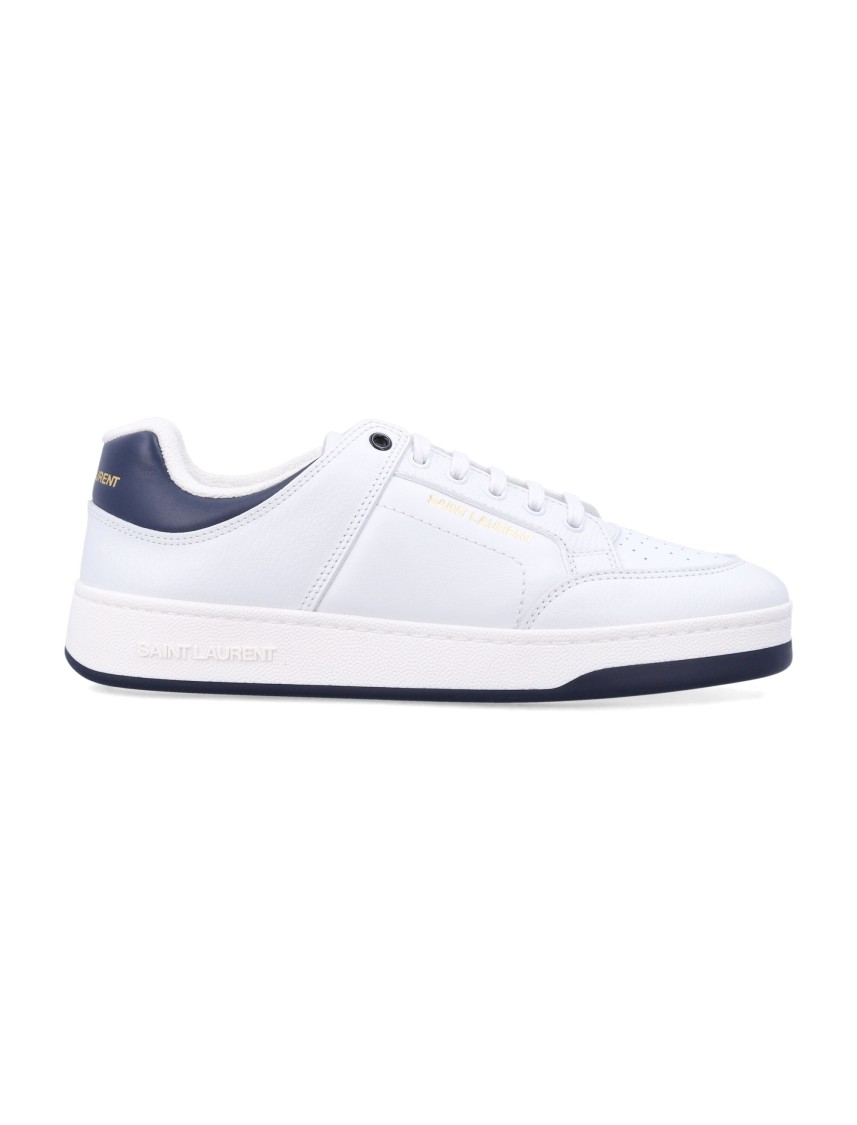 Saint Laurent Low-top Sneakers With Contrast Heel Tab In White