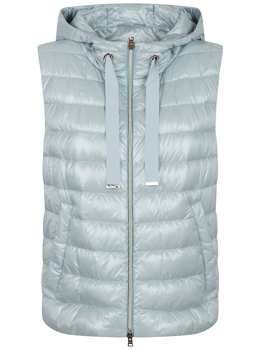 Herno Water-resistant Ultrathin Gilet Featuring Double-zip Closure In Gray