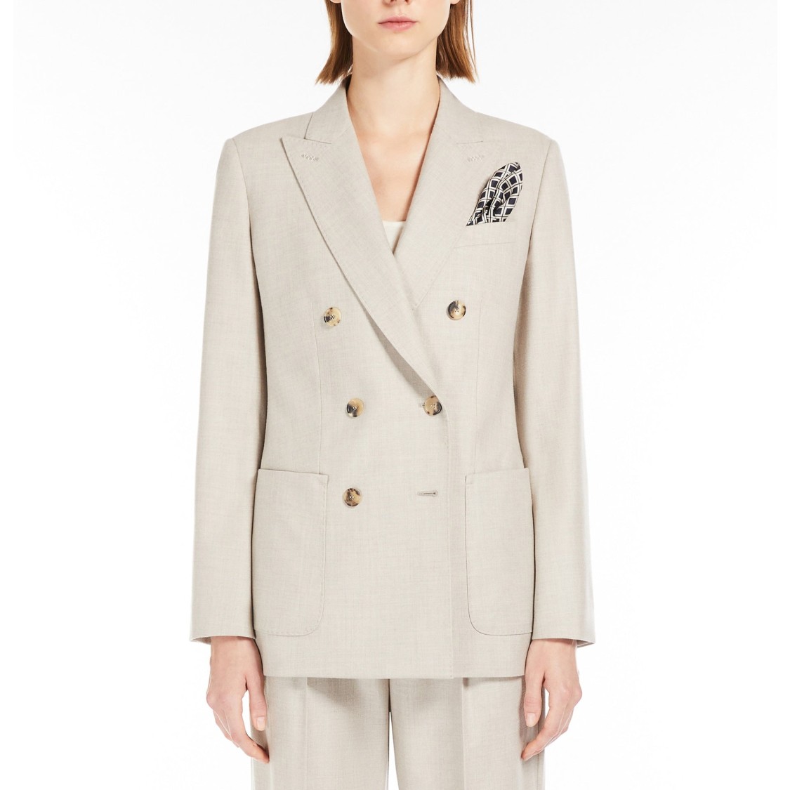 Max Mara Women Linen Blend Single-breasted Jacket In Neutrals