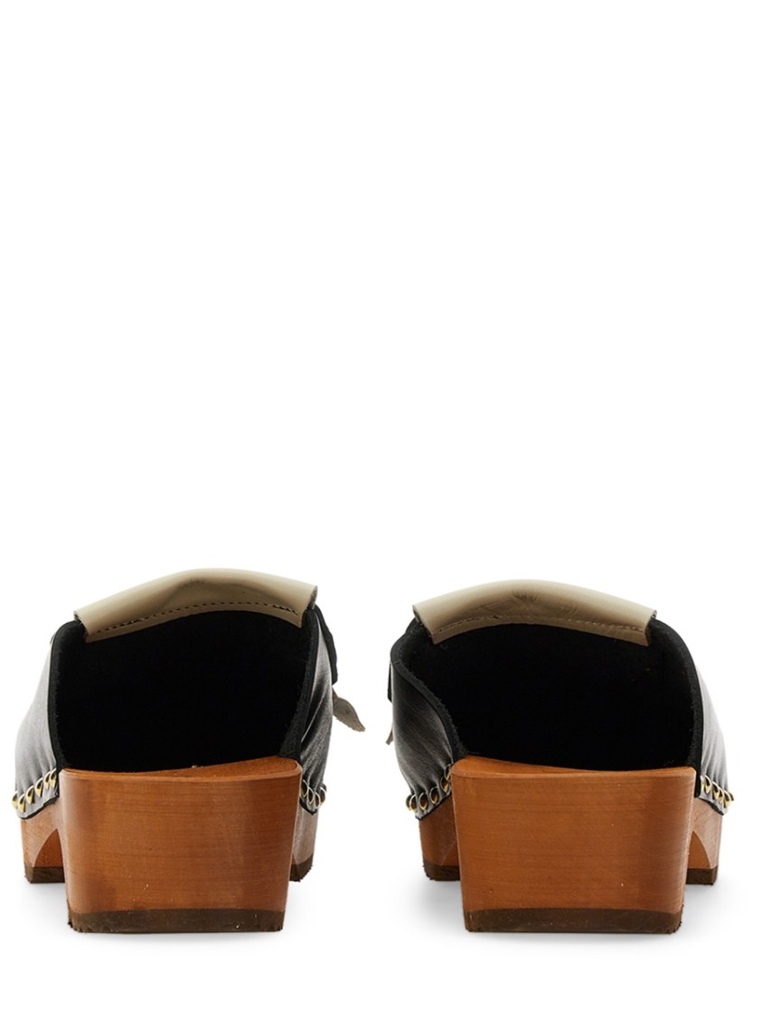 Jejia Fringe-Detail Leather Clogs Sandals | THE LIST