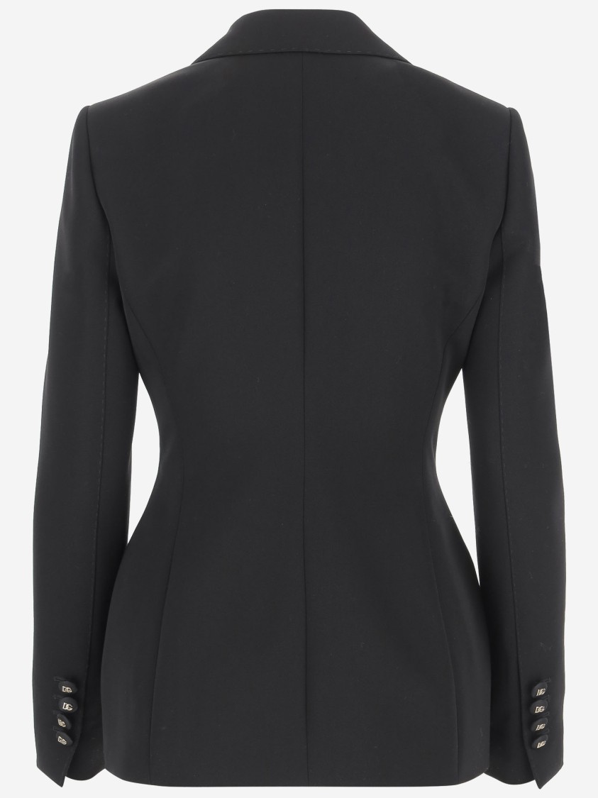 Dolce & Gabbana Dolce Single Breasted Wool Jacket In Black