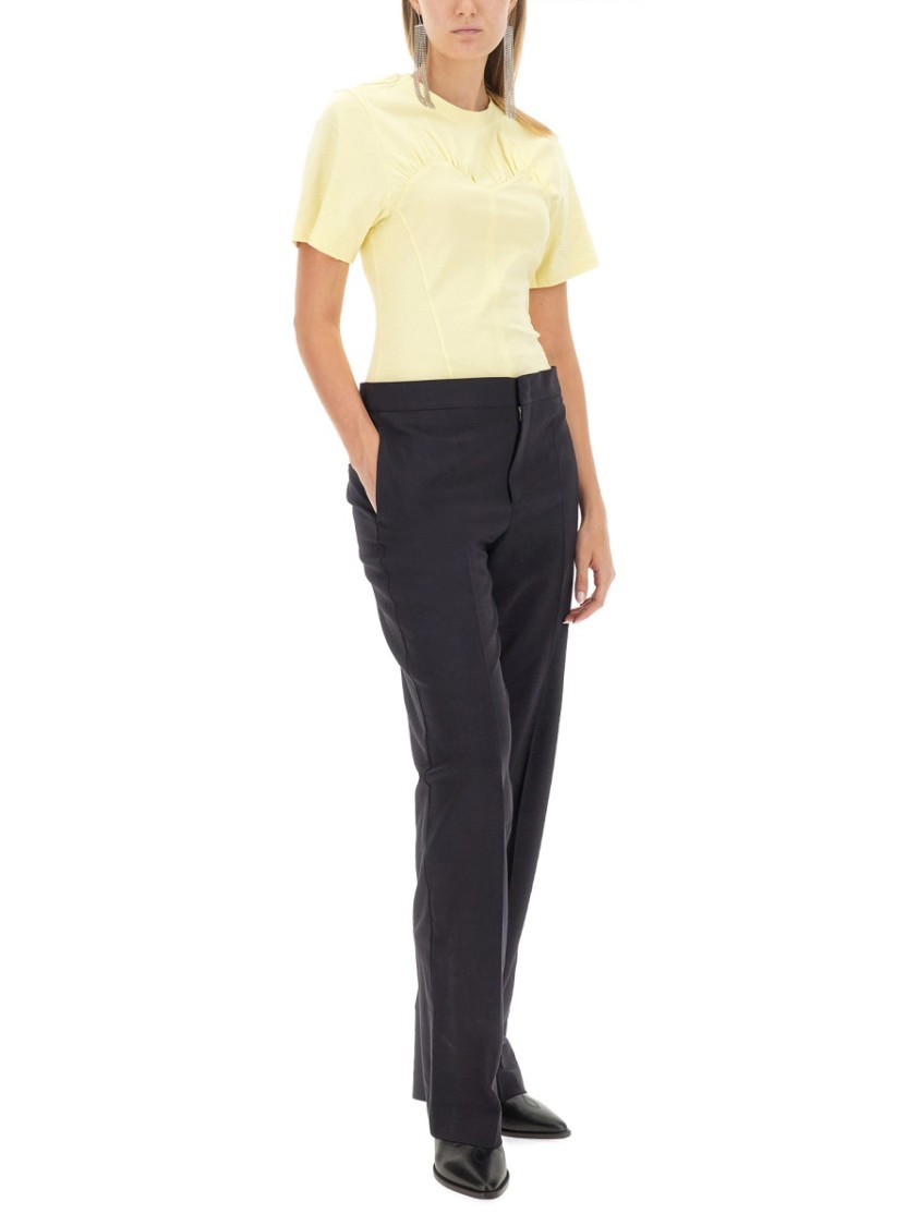Isabel Marant Runched Crewneck T-shirt In Yellow
