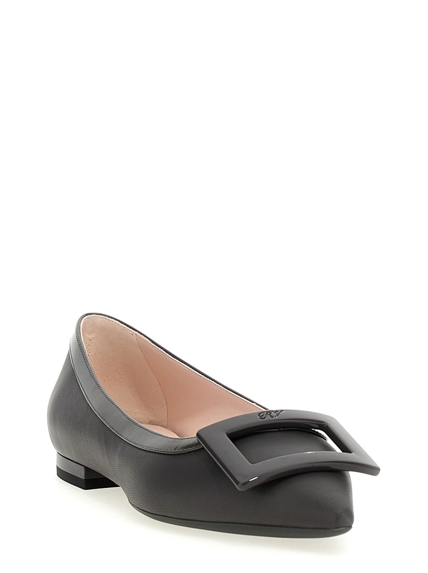Roger Vivier Gommettine Flat Shoes Gray In Black