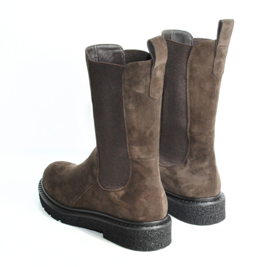 Guglielmo Rotta Ebony Suede Elasticated Ankle Boot In Brown