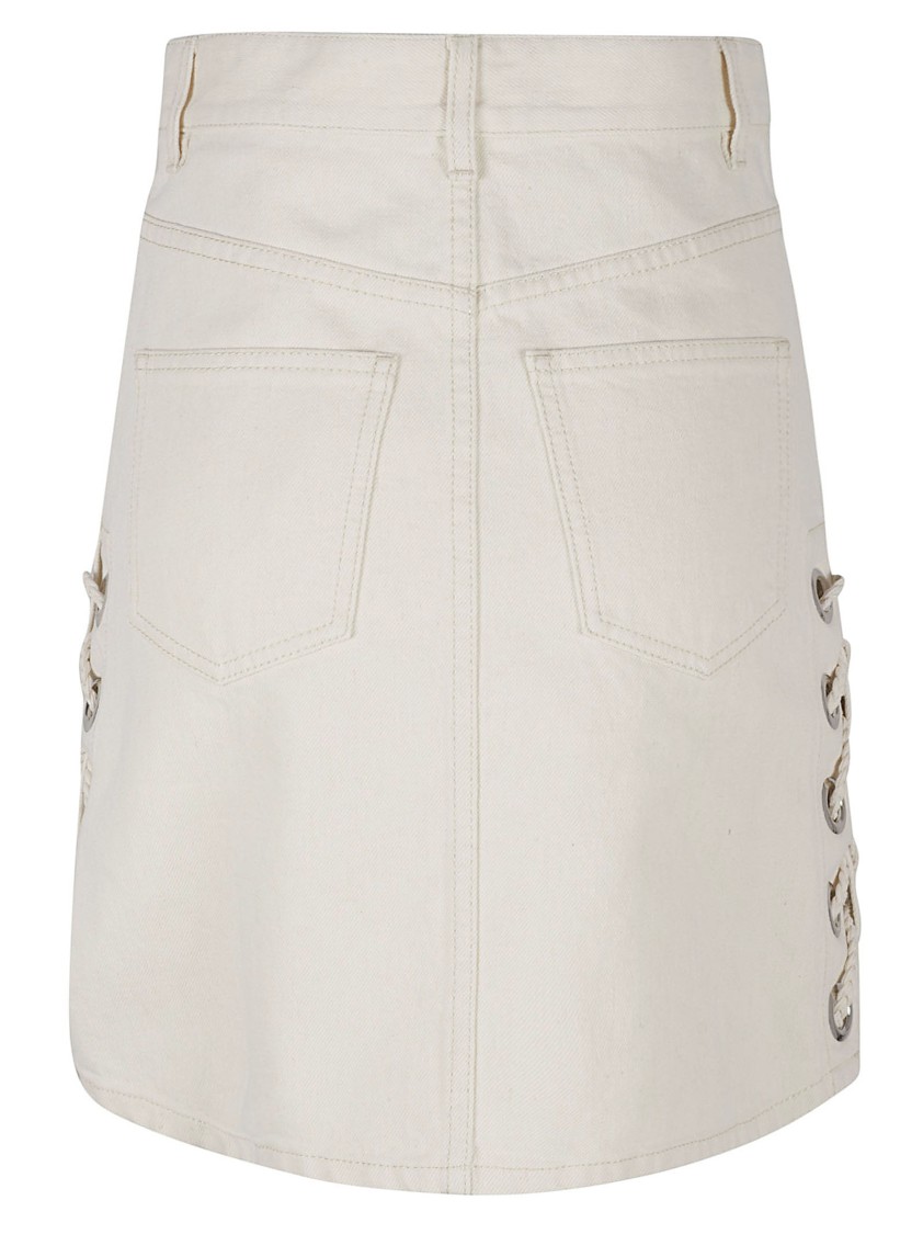 Chloé Fitted High-waist Skirt With Lace-up Details In White