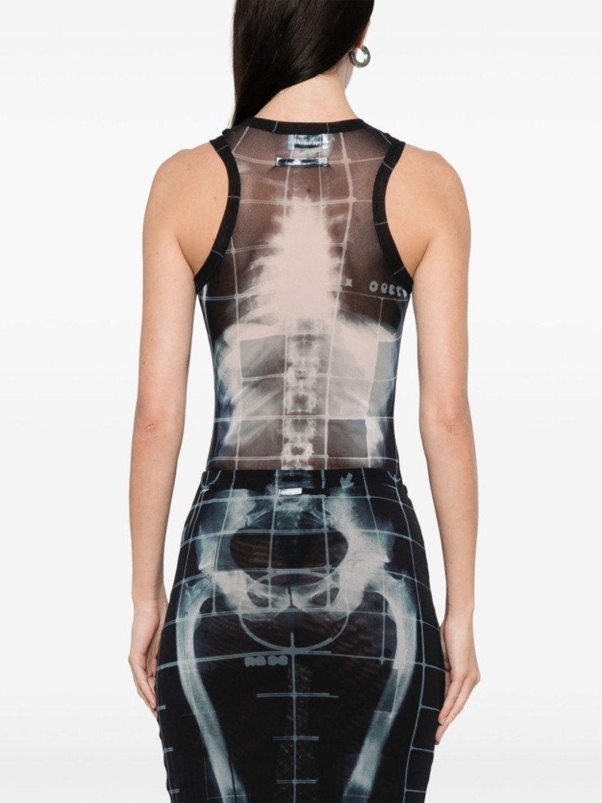 Shop Jean Paul Gaultier Crew Neck Bodysuit In Grey