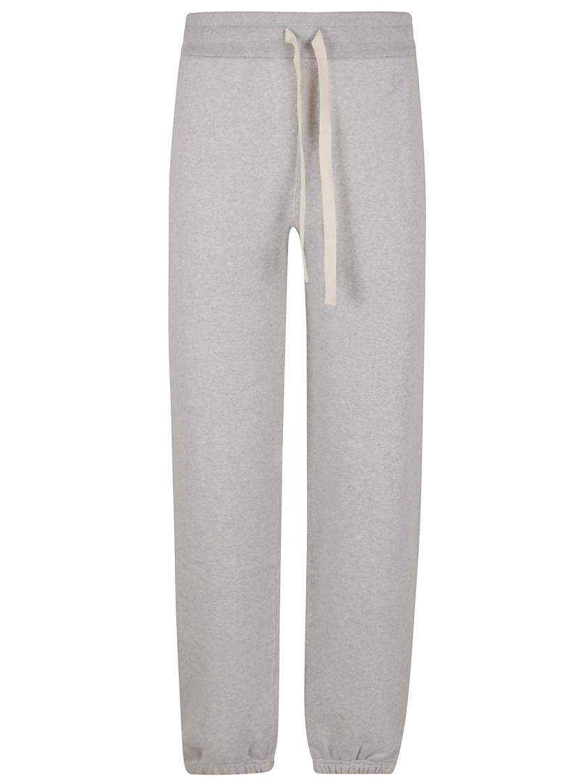 Shop Jil Sander Relaxed Fit Grey Trousers With Elastic Waist In White
