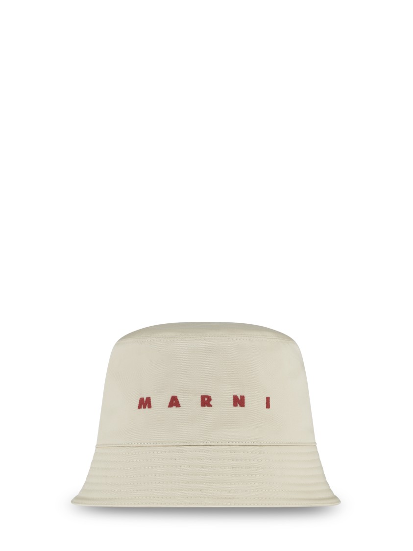 Marni Structured Bucket Hat With Wide Brim In Gray
