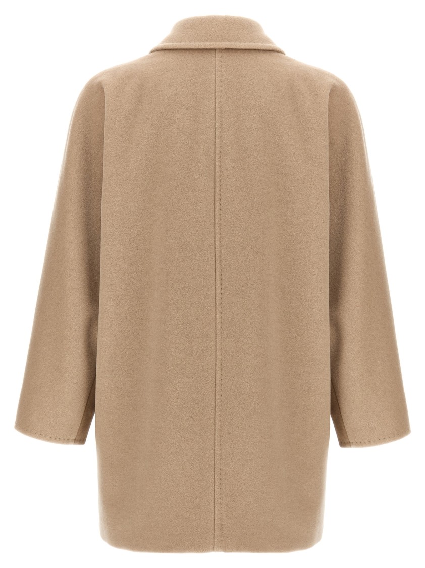 Max Mara Maxmara Rebus Wool Coat Camel In Brown
