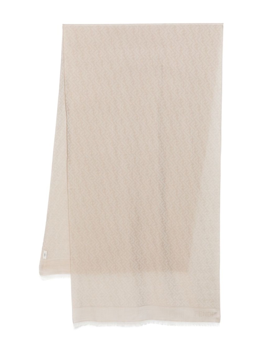 Fendi Dove Grey Cashmere-silk Veil Scarf In Gray