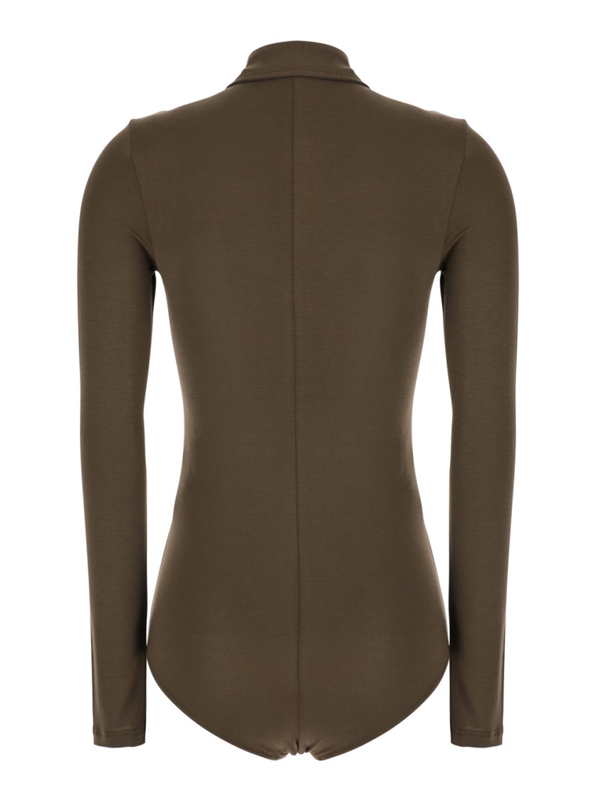 Pinko 'hardy' Brown Body With Classic Collar In Modal Blend Woman In Brown