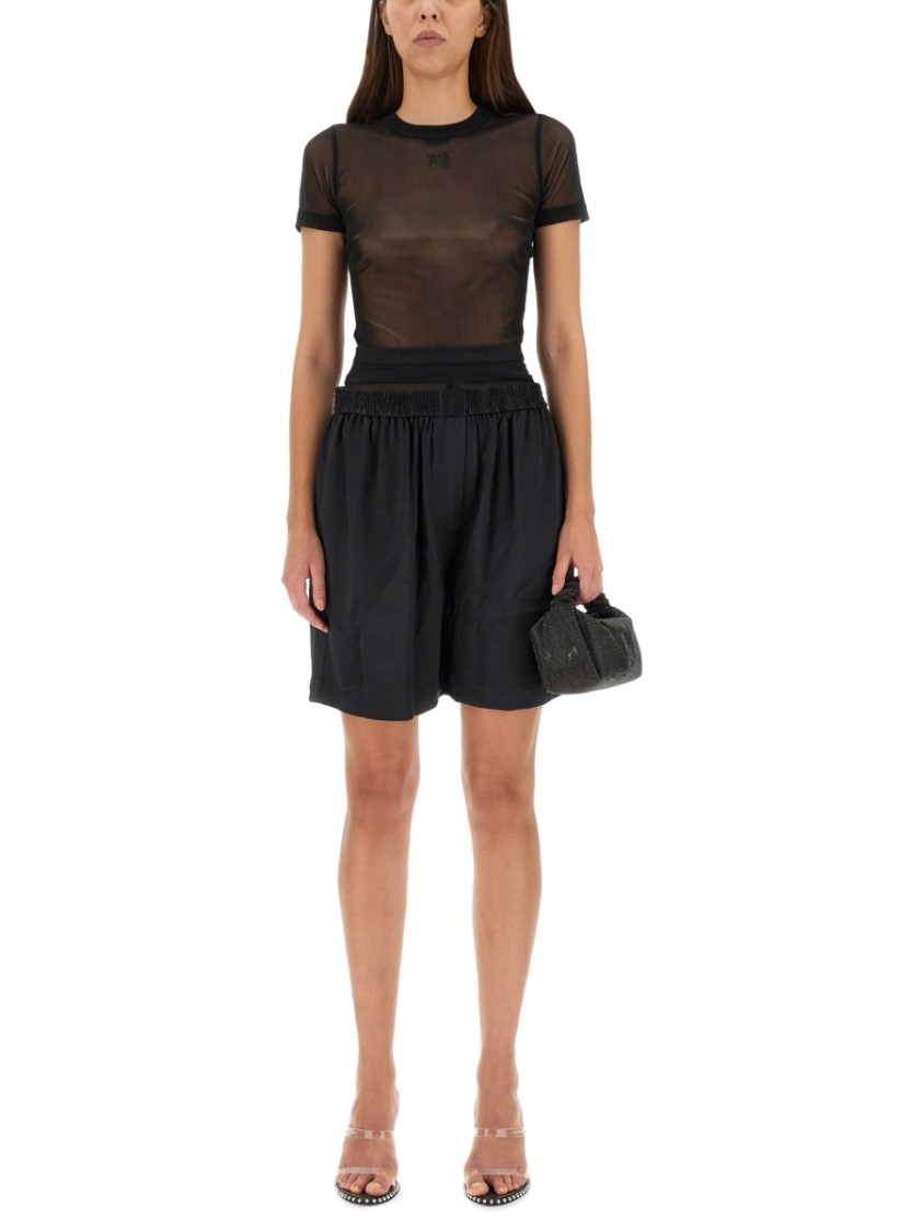 Alexander Wang Layered Boxer Shorts With Stretch Low Waist In Black