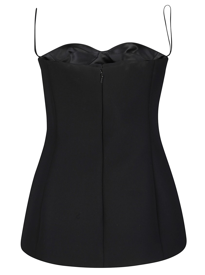Khaite Sleeveless Top With Glossy Satin Bustier Lining