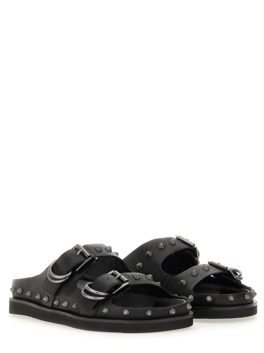 Ash Stud-detail Leather Sandals In Black