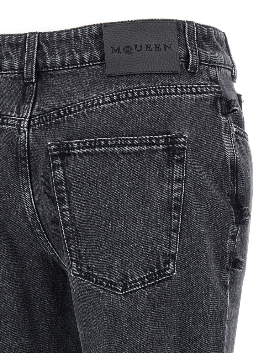 デニム・ジーパン Mcqueen Asymmetric Closure Black Denim Jeans Mcqueen Asymmetric Closure Black Denim Jeans | THE LIST