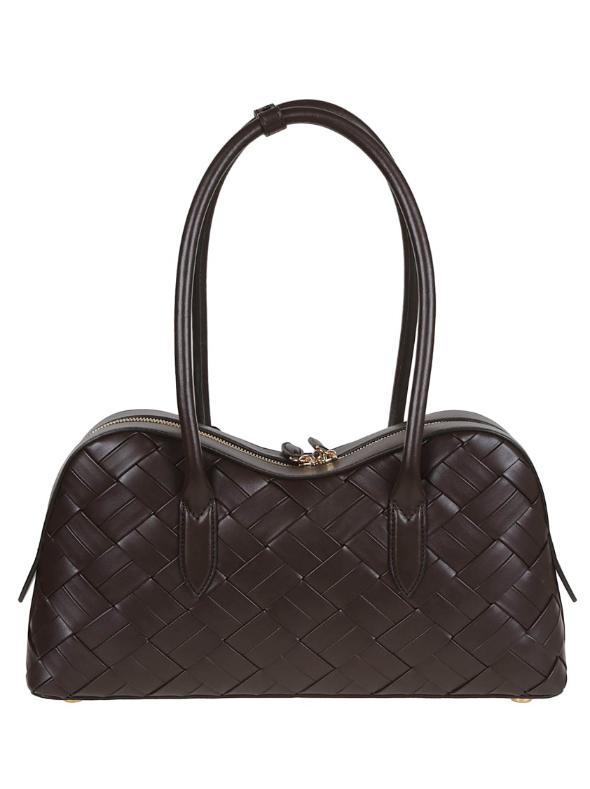 Stella Mccartney Woven Crossbody Bag With Decorative Padlock