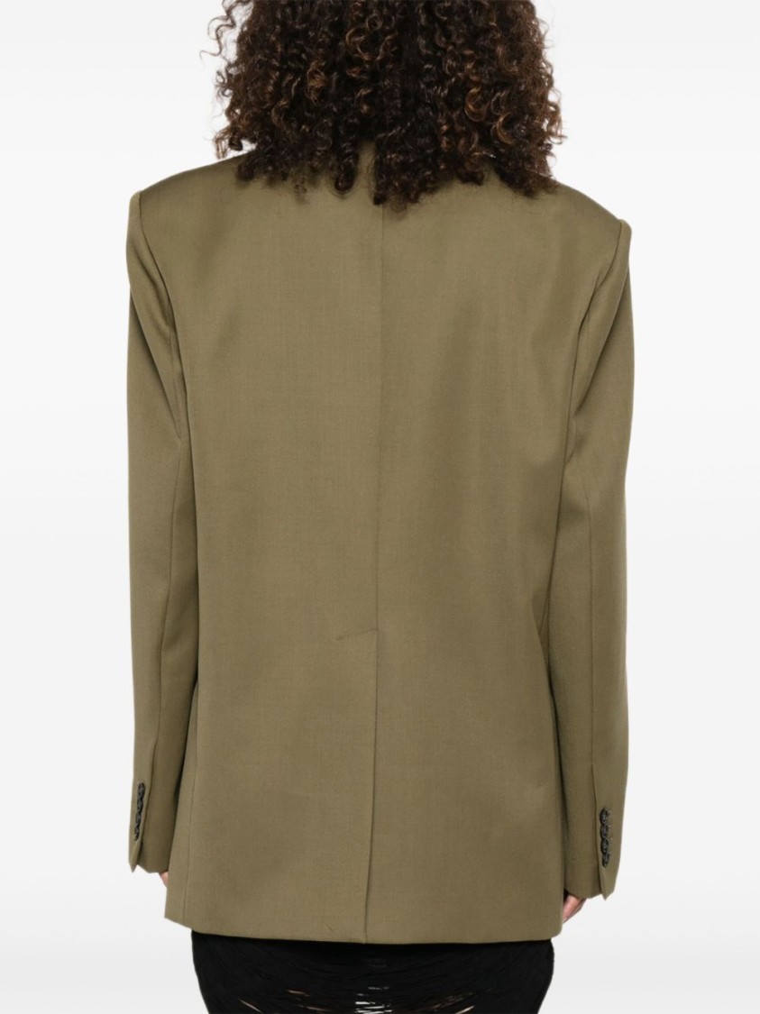 Attico Green Jacket With Asymmetric Closure On The Front In Green