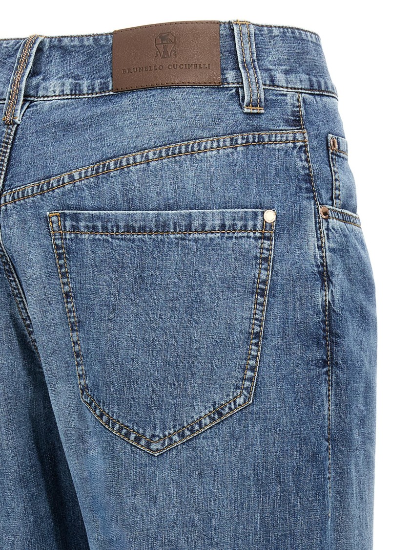 Brunello Cucinelli Delavé Finish Straight Leg Jeans In Blue
