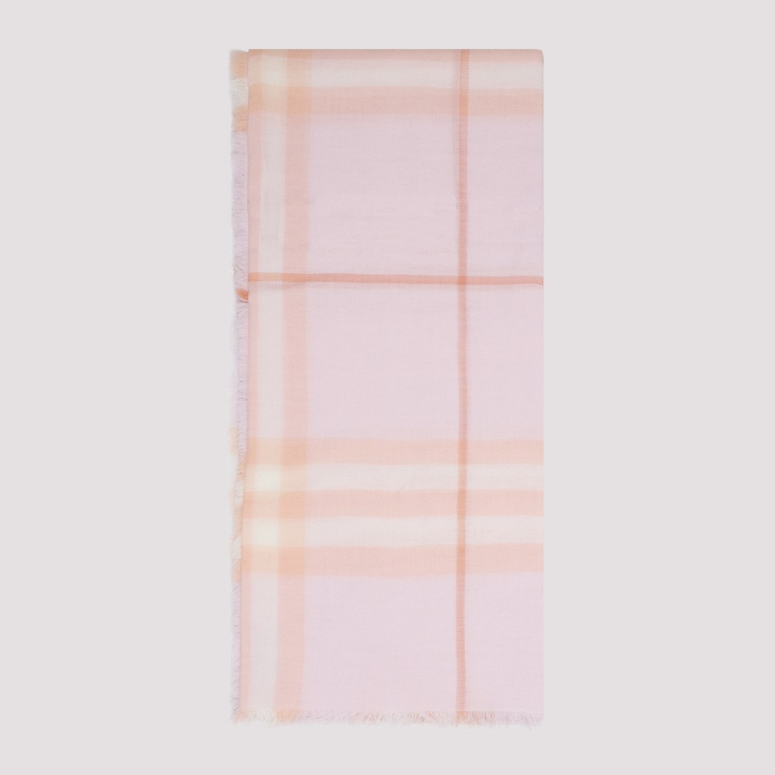 Burberry Check Pattern Wool Scarf In Neutral