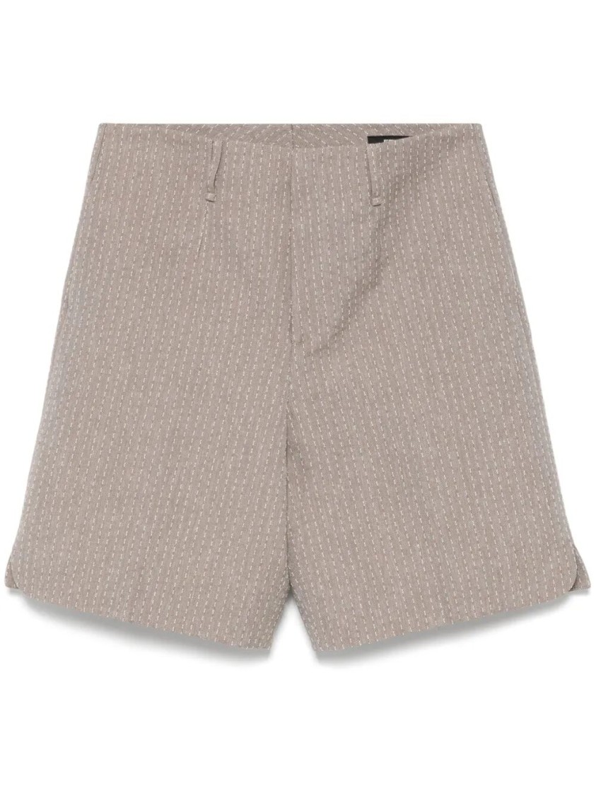 Fendi Tailored Pinstripe Wool Shorts With Side Pockets