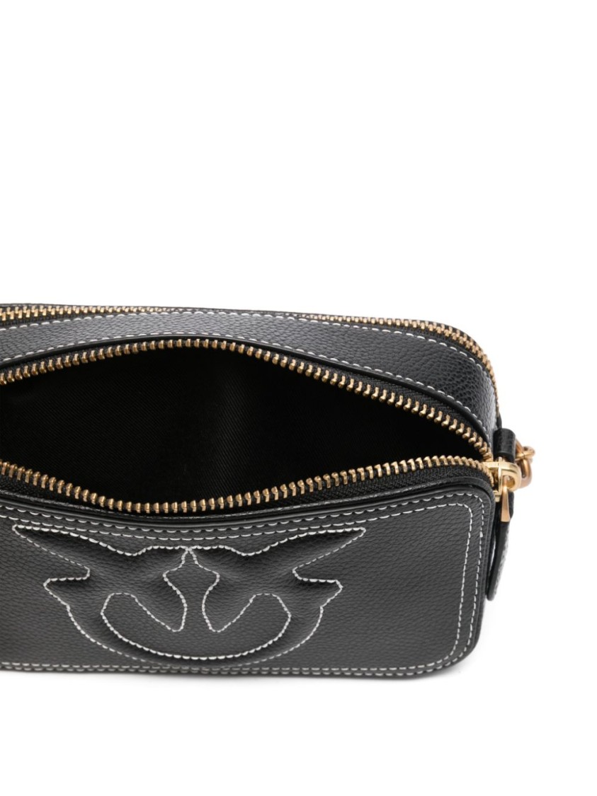 Pinko Calf Leather Handbag With Gold-tone Hardware