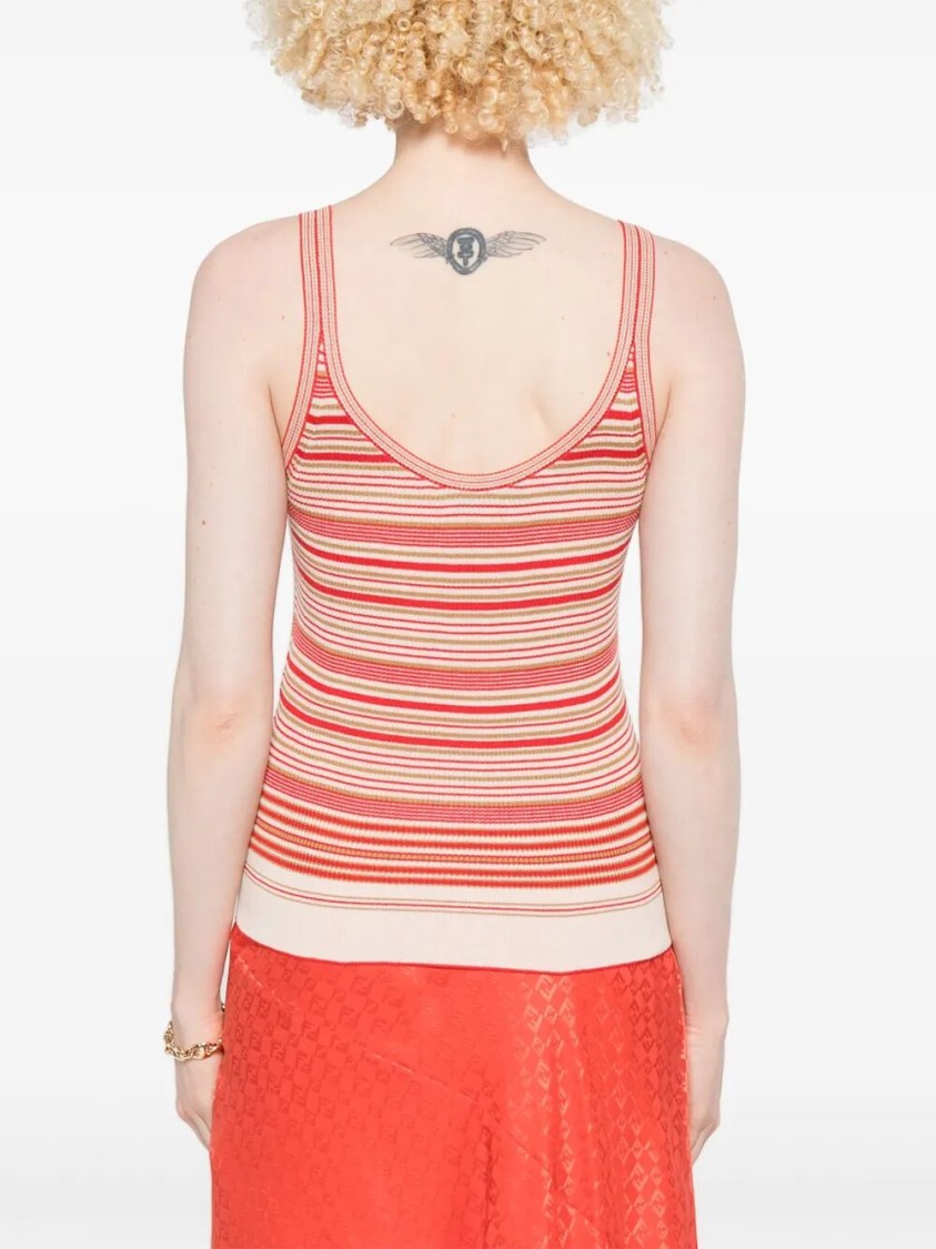 Fendi Multi Stripes Top In Red