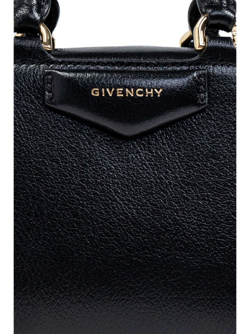 Givenchy Structured Grained Leather Handbag With Gold-tone Hardware