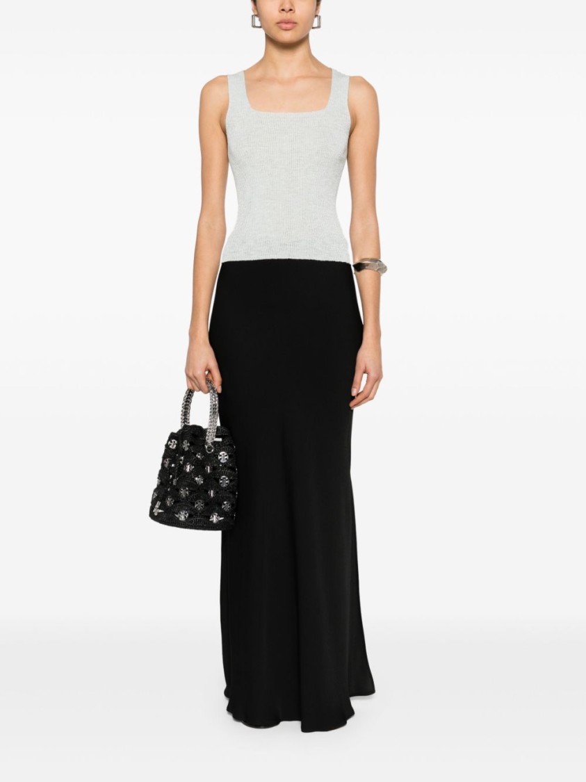 Shop Twinset Twin-set Flowing Black Maxi Skirt