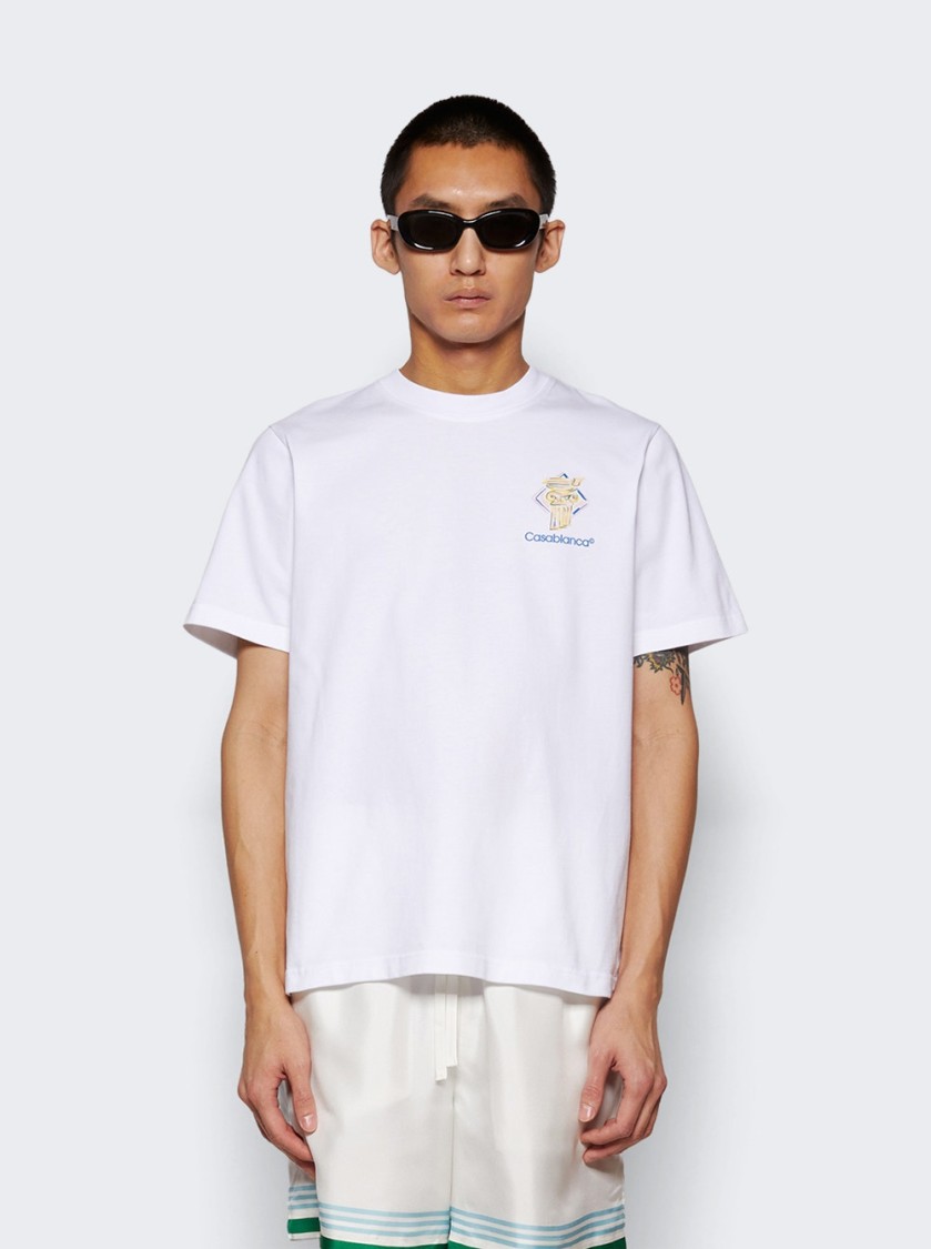 CASABLANCA CASABLANCA DIAMOND COLUMN PRINTED TEE WHITE