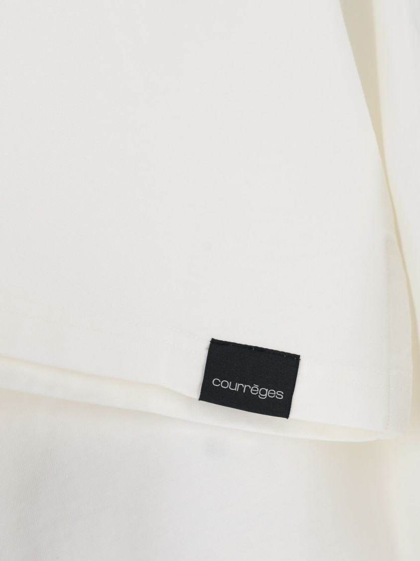 Shop Courrèges Ac' Logo T-shirt – White