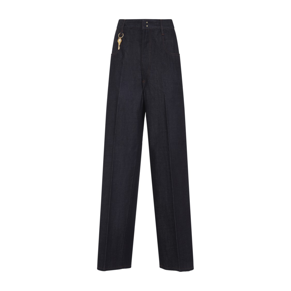 Carven Key Charm Straight-leg Jeans In Black