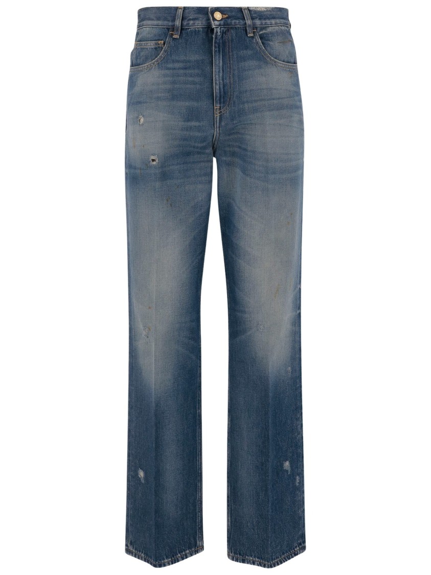 Shop Golden Goose Relaxed Fit Cotton Denim Jeans In Blue