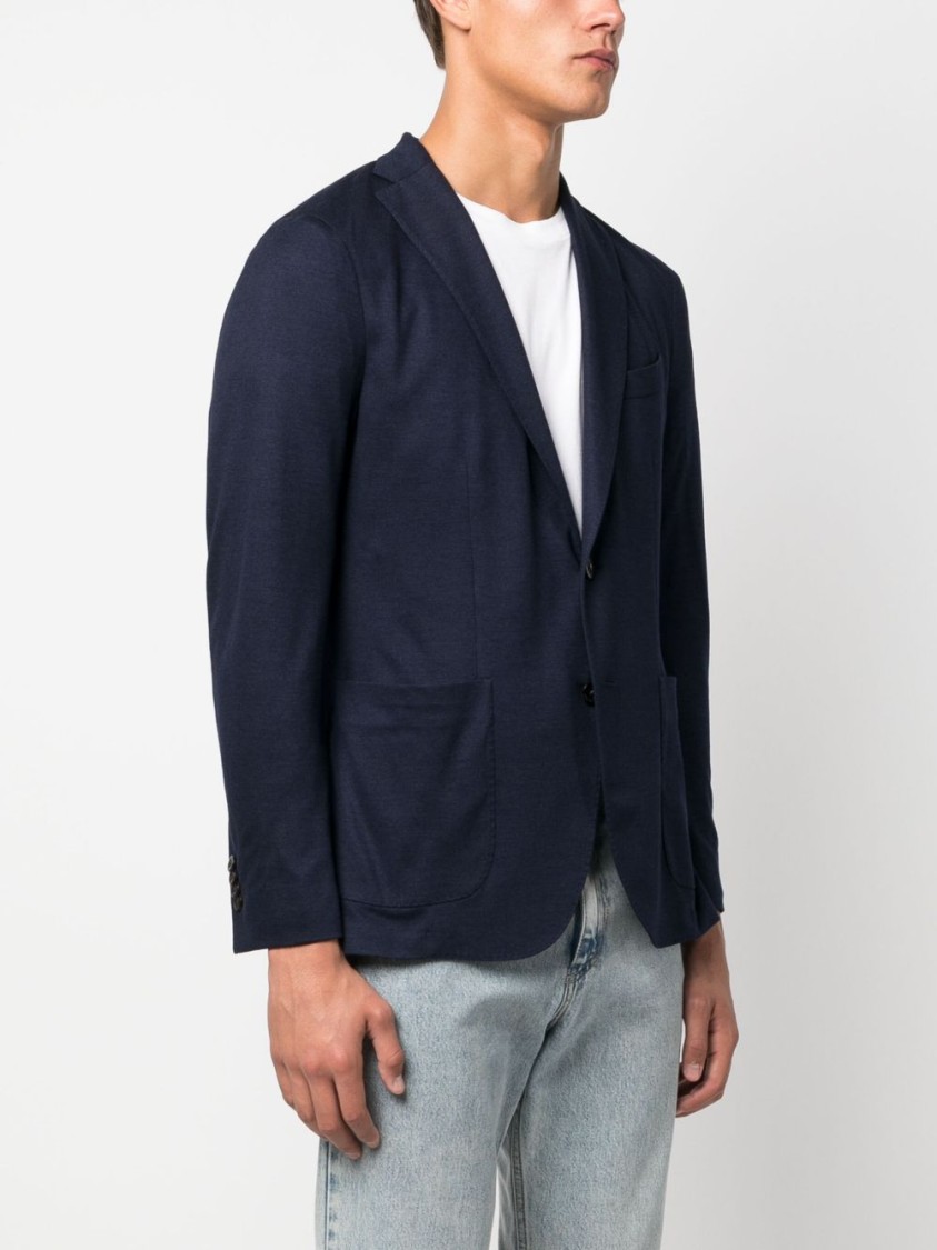 Boglioli Dark Blue Lightweight Luxury Cashmere K-jacket In Black